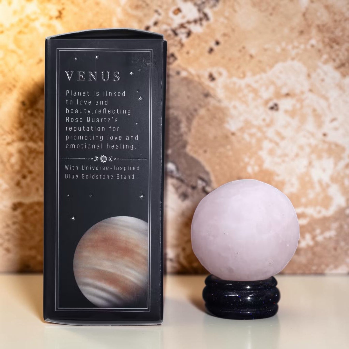 Planète en Quartz Rose 40mm