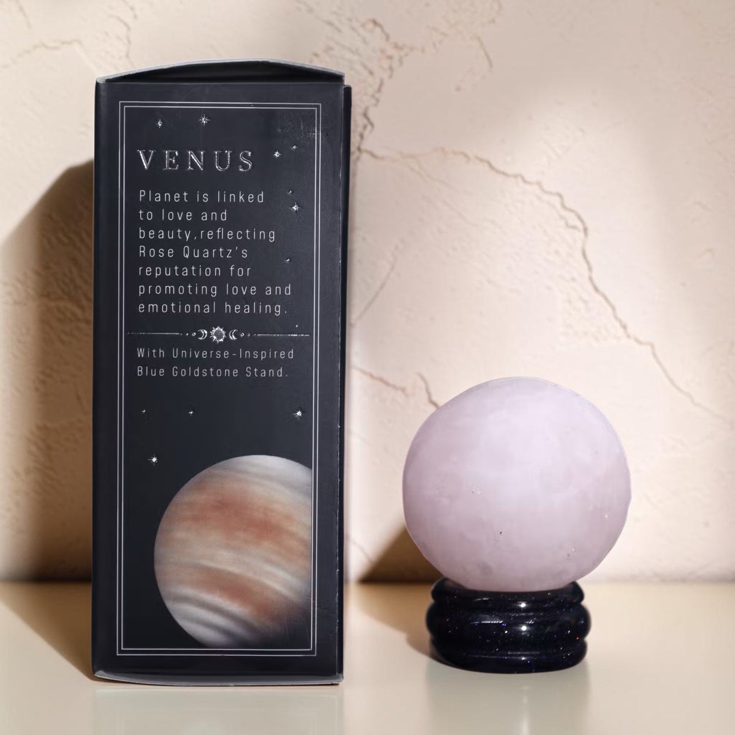 Planète en Quartz Rose 40mm