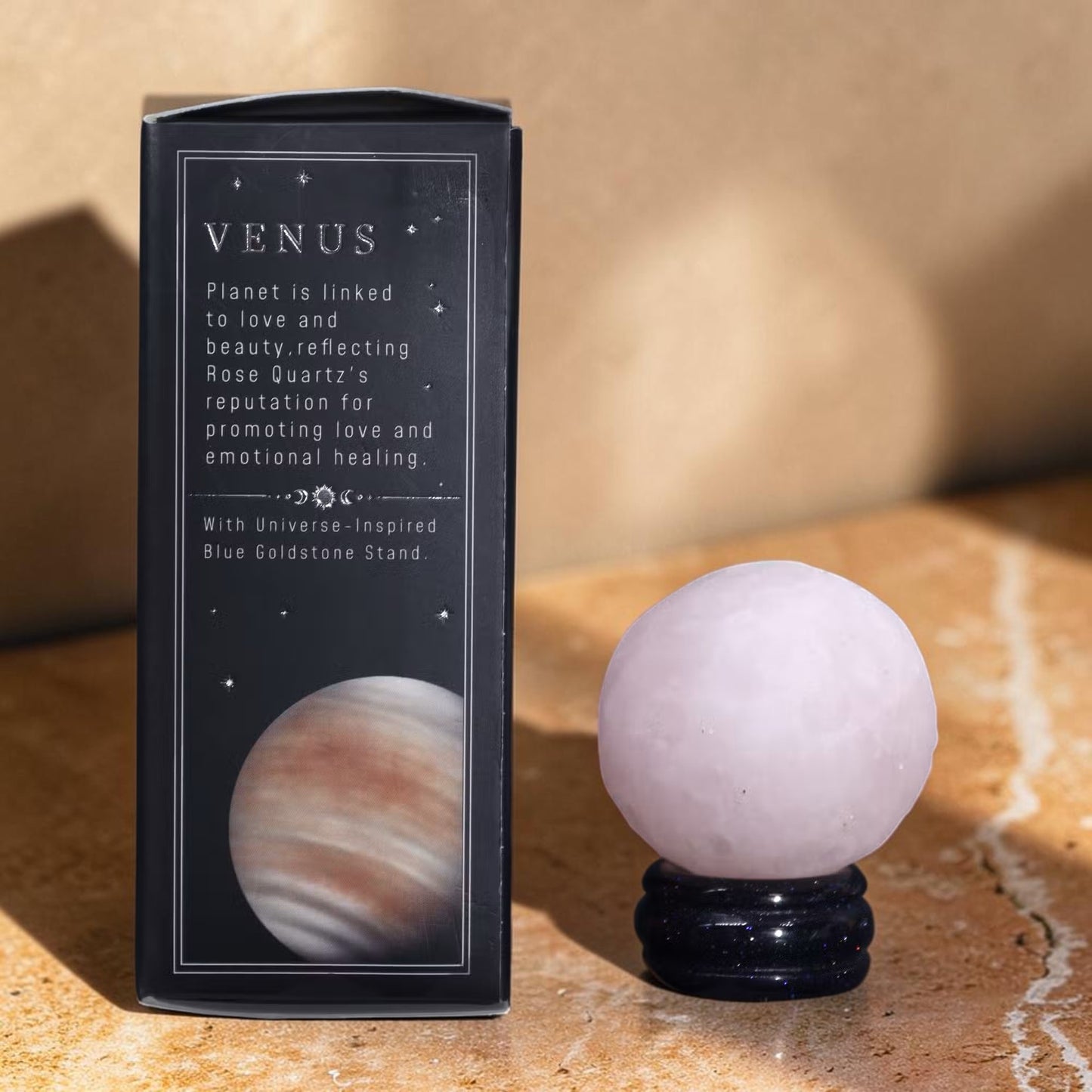 Planète en Quartz Rose 40mm