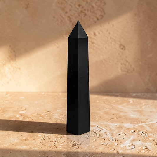 Obélisque en Tourmaline Noire 17cm – Pierre Naturelle Polie