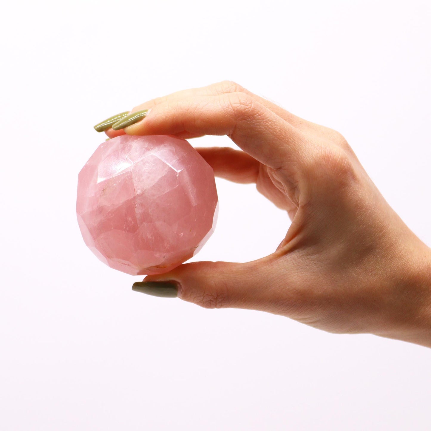 Sphère Facettée en Quartz Rose sur Socle – Pierre Naturelle Décorative