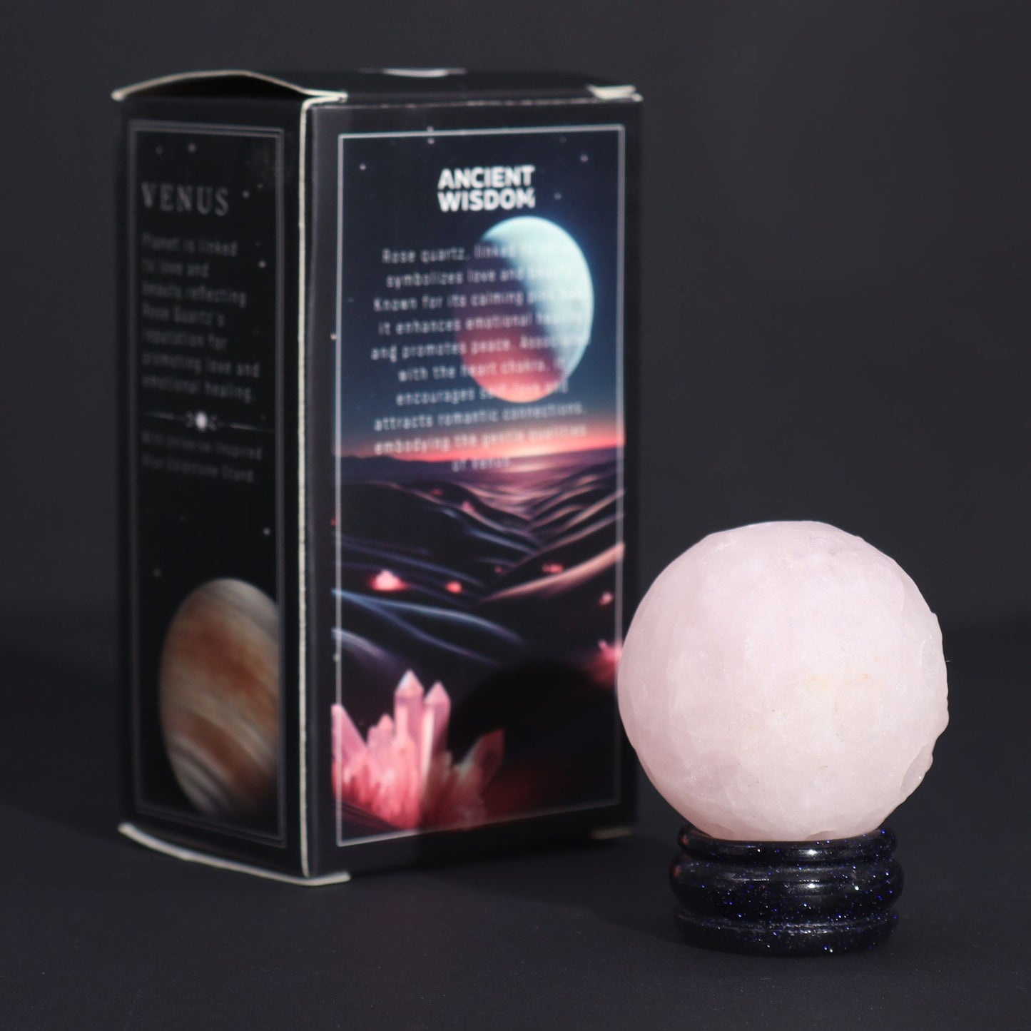 Planète en Quartz Rose 40mm